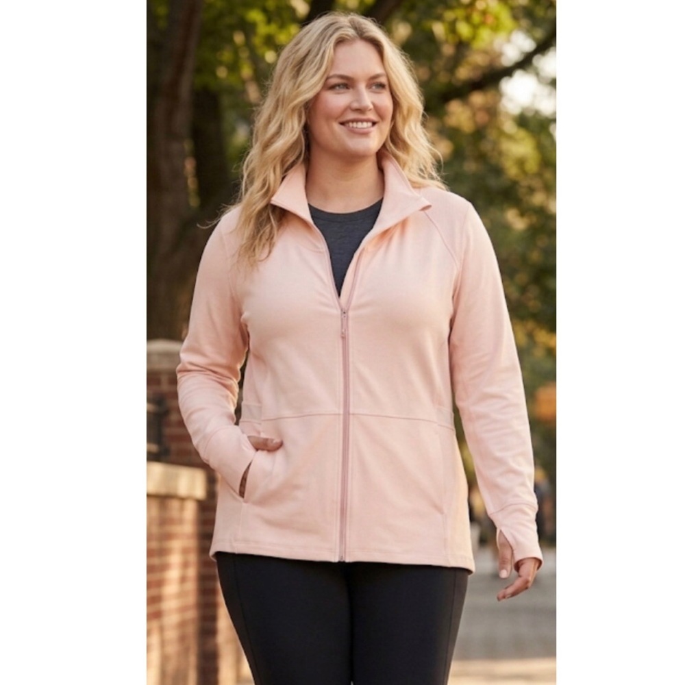 Calia Core Fitness Jacket Peach Whip NWT